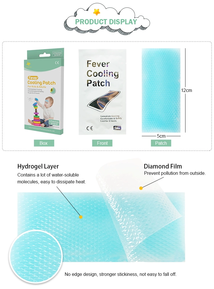 Basic Customization Price Natural Mint Headache Relief Kids Cooling Gel Fever Patch